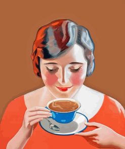 Woman Drinking Coffee Paint By Numbers