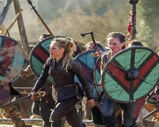 Women Viking Battle Paint By Numbers