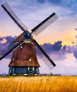 Landscape Old Windmill Paint By Numbers