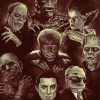 Black And White Hollywood Monsters Paint By Numbers