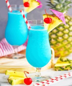 Frozen Blue Hawaiian Cocktail Paint By Numbers