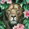 Lion In Flowers Paint By Number