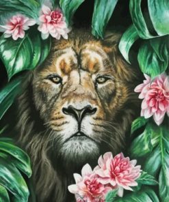 Lion In Flowers Paint By Number