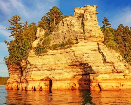 Miners Castle Pictured Rocks National Lakeshore Paint By Numbers