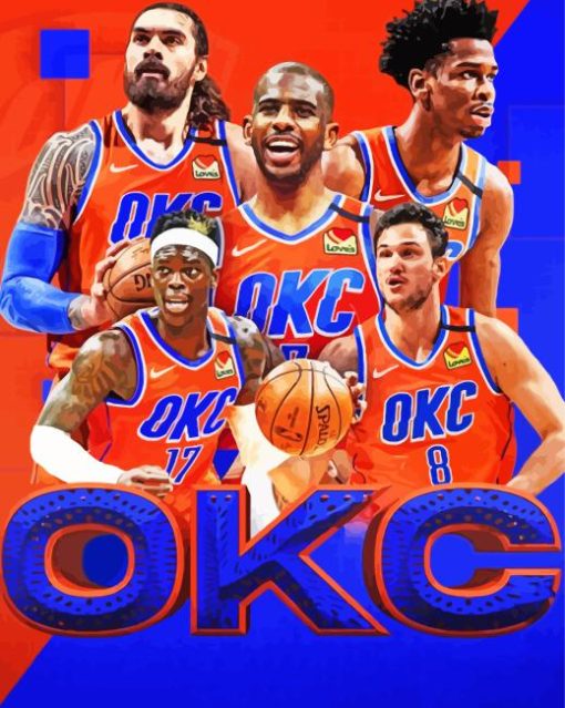 Oklahoma City Thunder Basketball Club Paint By Numbers