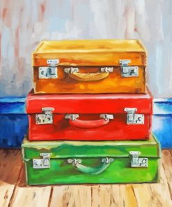 Old Travel Suitcases Paint By Numbers