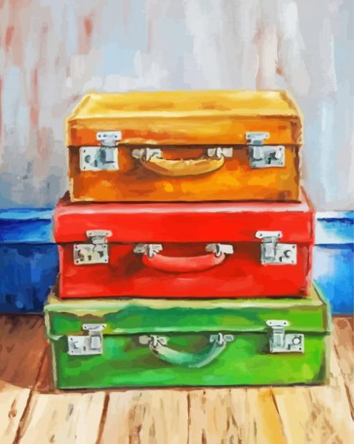 Old Travel Suitcases Paint By Numbers