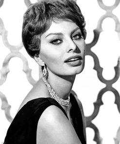 Black And White Sophia Loren Paint By Numbers