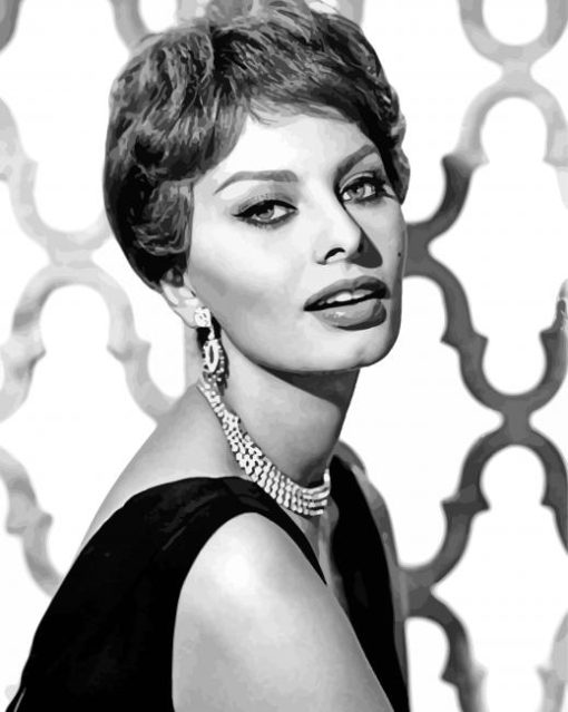 Black And White Sophia Loren Paint By Numbers