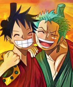 Cool Luffy And Zoro Paint By Numbers