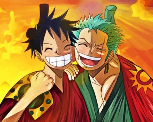 Cool Luffy And Zoro Paint By Numbers