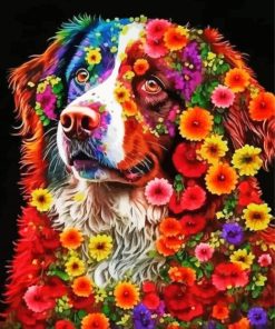 Floral Dog Paint By Number