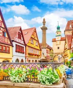 Rothenburg Au Da Tauber Town In Spring Paint By Numbers