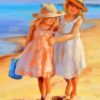 Sisters On Beach Paint By Number