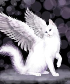 White Winged Cat Paint By Numbers