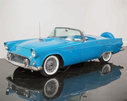 1956 Ford Thunderbird Blue Car Painting By Numbers