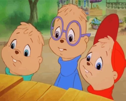 Alvin And The Chipmunks Cartoon Painting By Numbers