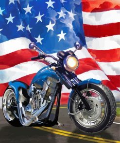 American Motorcycle Patriotic Painting By Numbers