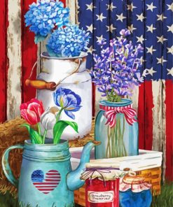 American Picnic Rustic Painting By Numbers