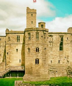 Ancient Warkworth Castle In England Painting By Numbers