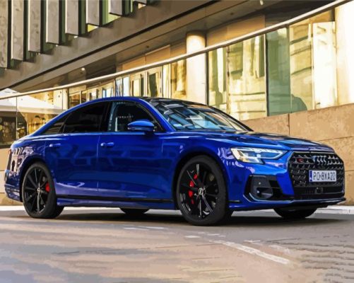 Audi S8 Blue Car Painting By Numbers