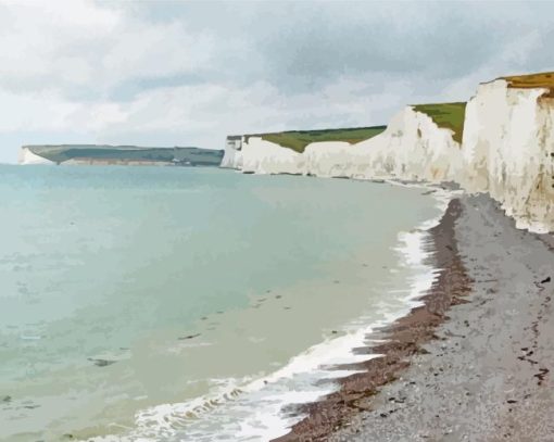 Beachy Head Beach Painting By Numbers