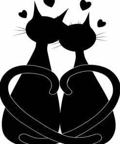 Black Cat Love Painting By Numbers