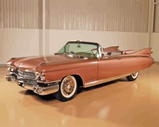 Brown Cadillac 1959 Car Painting By Numbers