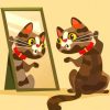 Cat Looking At Mirror Paint By Numbers