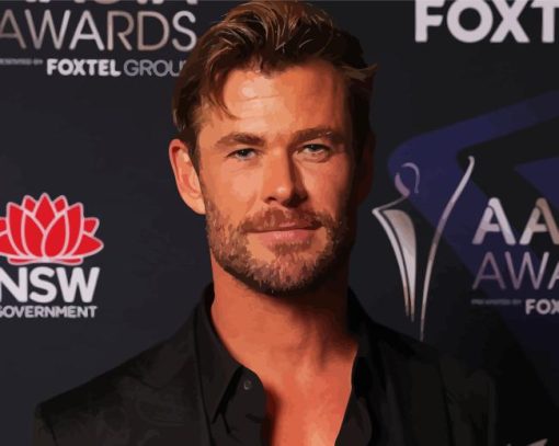 Chris Hemsworth Celebrity Painting By Numbers