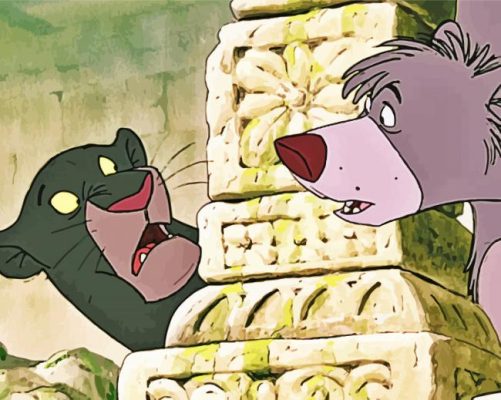 Disney Bagheera And Baloo Painting By Numbers