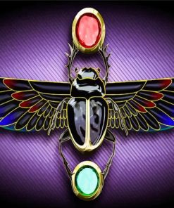 Egyptian Scarab Beetle Art Painting By Numbers