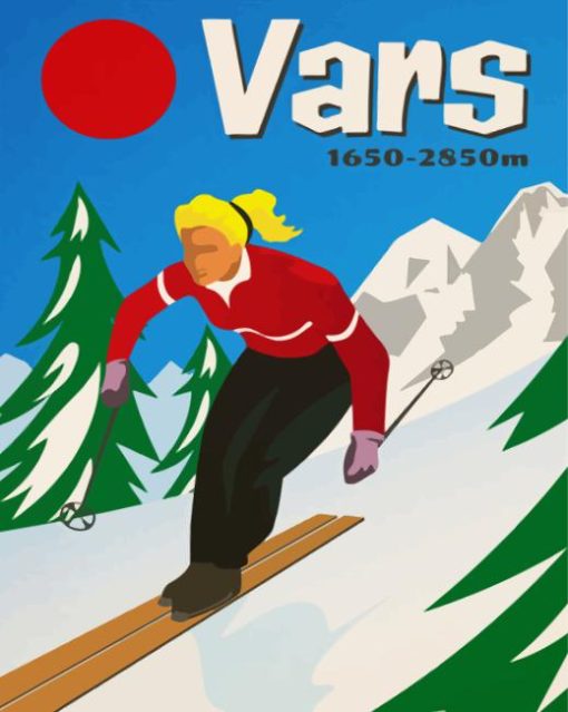 France Vars Ski Poster Painting By Numbers