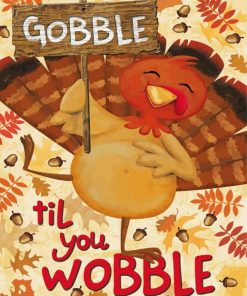 Gobble Turkey Thanksgiving Painting By Numbers