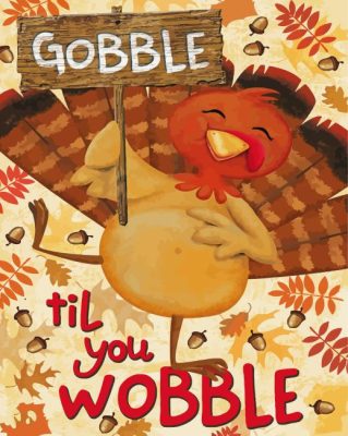 Gobble Turkey Thanksgiving Painting By Numbers