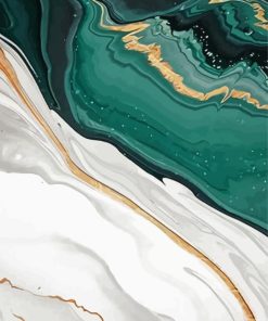 Green Gold White Paint By Numbers