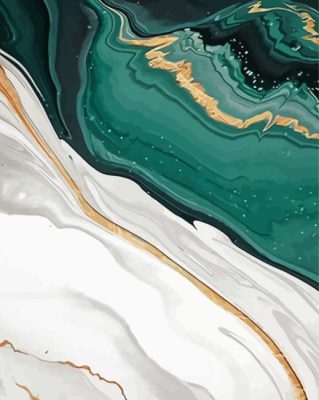 Green Gold White Paint By Numbers