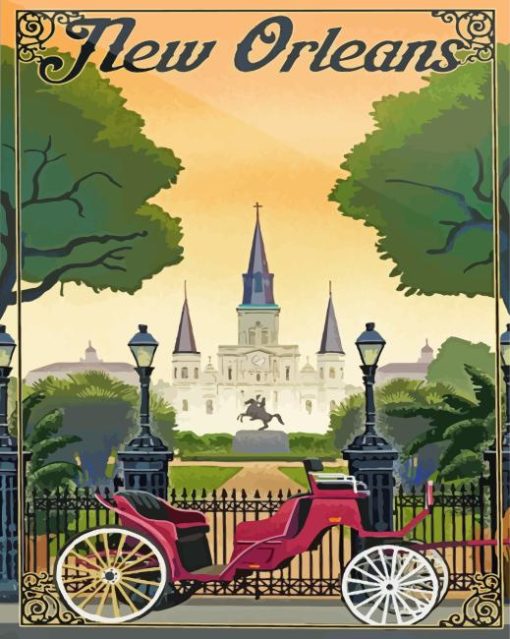 Jackson Square New Orleans Poster Painting By Numbers