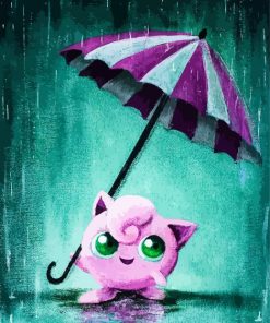 Jigglypuff With Umbrella Paint By Numbers