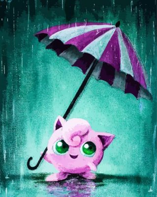 Jigglypuff With Umbrella Paint By Numbers