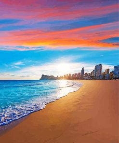 Levante Beach At Sunset Painting By Numbers