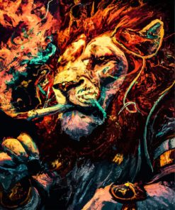 Lion Smoking Cigar Paint By Numbers