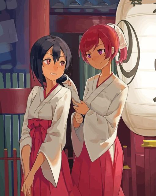 Maki Nishikino And Yazawa Nico Painting By Numbers