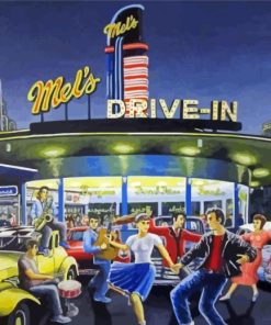 Mels Drive In Rock Party Painting By Numbers