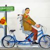 Mr. Bean On Bicycle Painting By Numbers