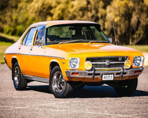 Orange Holden HQ Kingswood Car Painting By Numbers