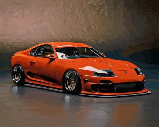 Orange Toyota Supra Mk4 Painting By Numbers