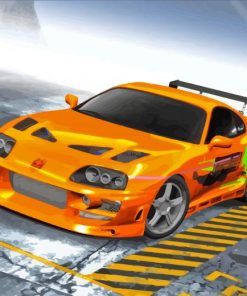 Orange Toyota Supra Mk4 Sport Car Paint By Numbers