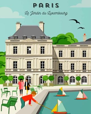 Paris Jardin Du Luxembourg Poster Painting By Numbers