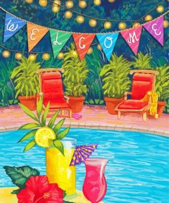 Poolside Paradise Painting By Numbers